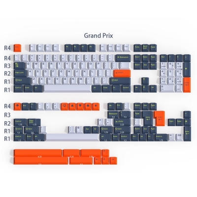 GMK Grand Prix 104+69 Cherry Profile ABS Doubleshot Keycaps Set for Cherry MX Mechanical Gaming Keyboard